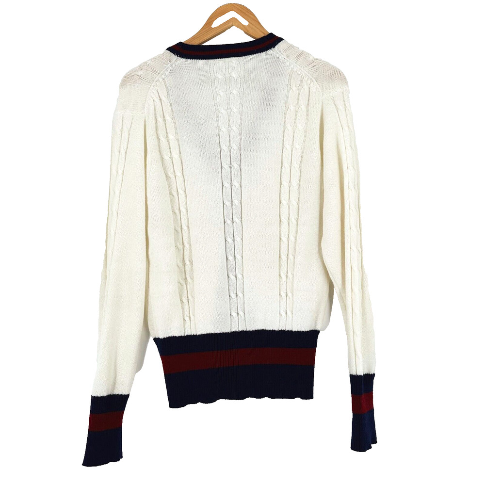 VTG Mcgregor Competitors Cardigan Large Tenniscore Preppy Old Money Cable Knit - Picture 6 of 6